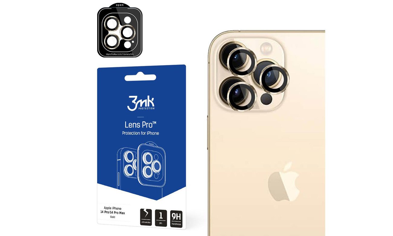 3 mk Lens Protection Pro für iPhone 14 Pro/14 Pro Max gold