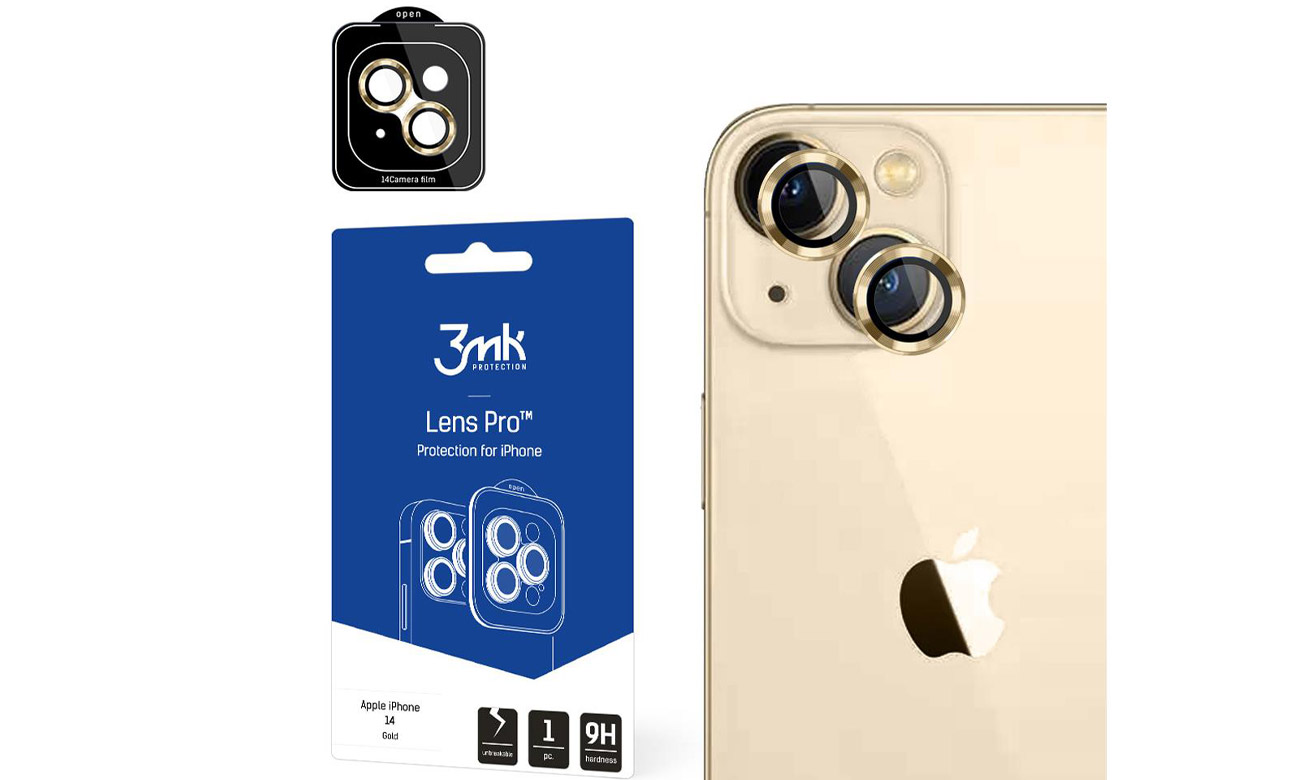 3 mk Lens Protection Pro do iPhone 14 gold