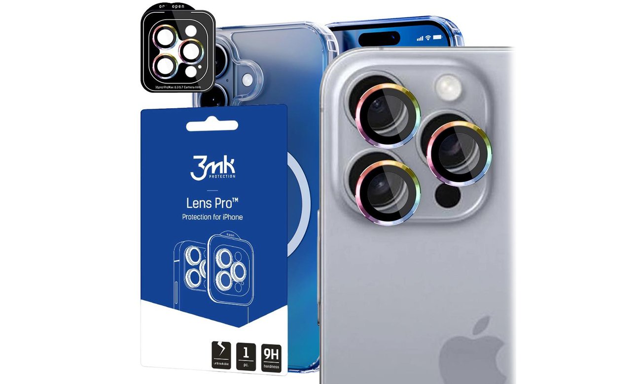 3mk Lens Protection Pro für iPhone 16 Pro/16 Pro Max Rainbow