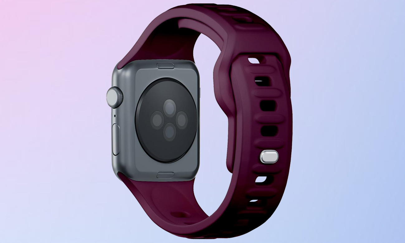 3mk Silicone Watch Strap für Apple Watch 42/44/45/49 mm Mulberry - Grafik mit Hintergrund