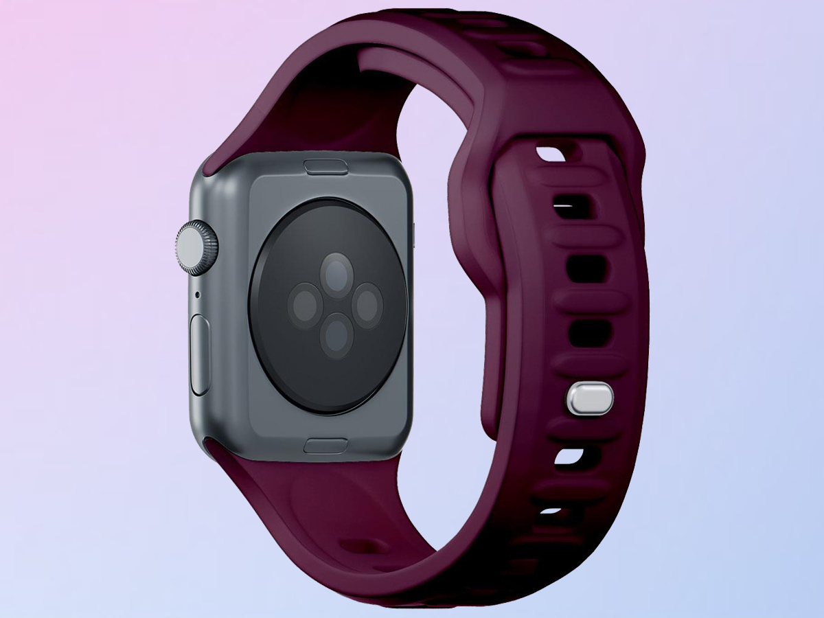 3mk Silicone Watch Strap für Apple Watch 42/44/45/49 mm Mulberry - Grafik mit Hintergrund