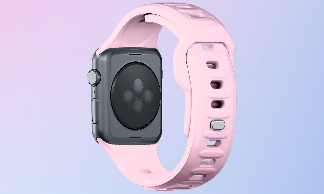 3mk Silicone Watch Strap für Apple Watch 42/44/45/49 mm Powder Pink - Grafika z tłem