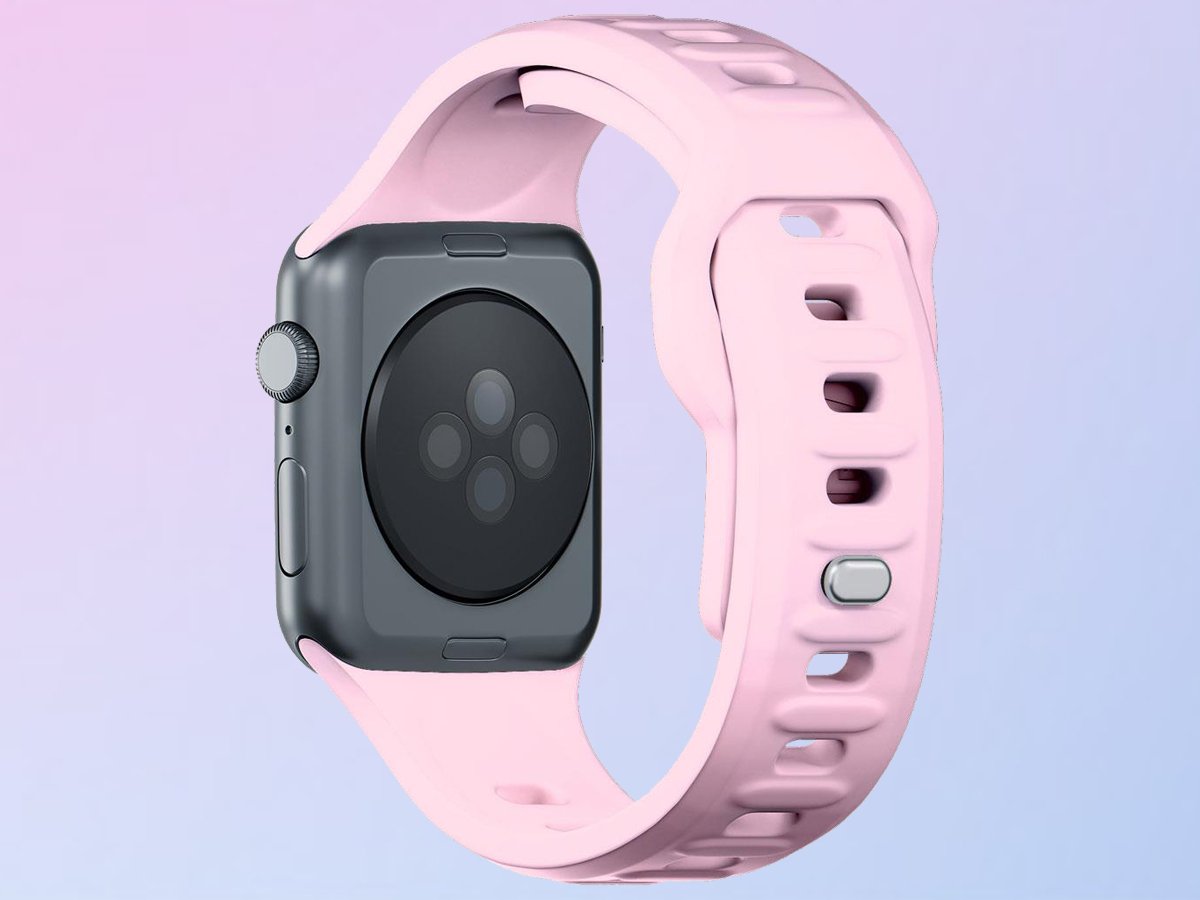 3mk Silicone Watch Strap für Apple Watch 42/44/45/49 mm Powder Pink - Grafika z tłem