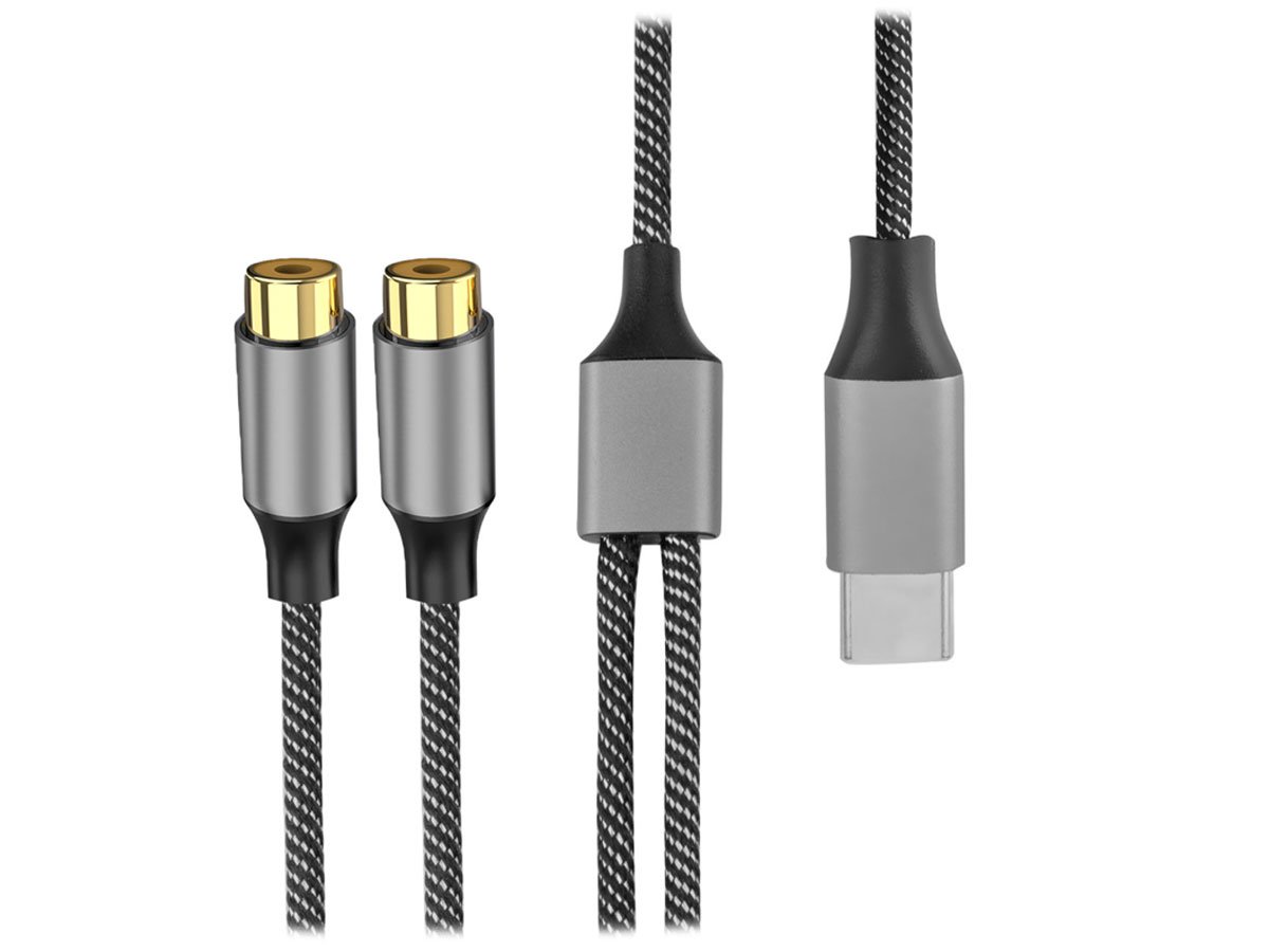 Kabel 4Smarts Audio USB-C - 2x cinch socket 20cm tekstylny czarny