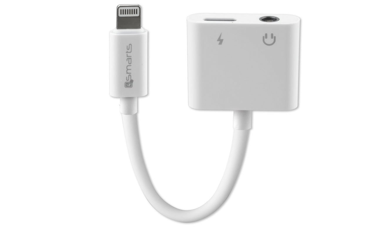 4Smarts Adapter rozdzielający Lightning + 3.5mm AUX biały