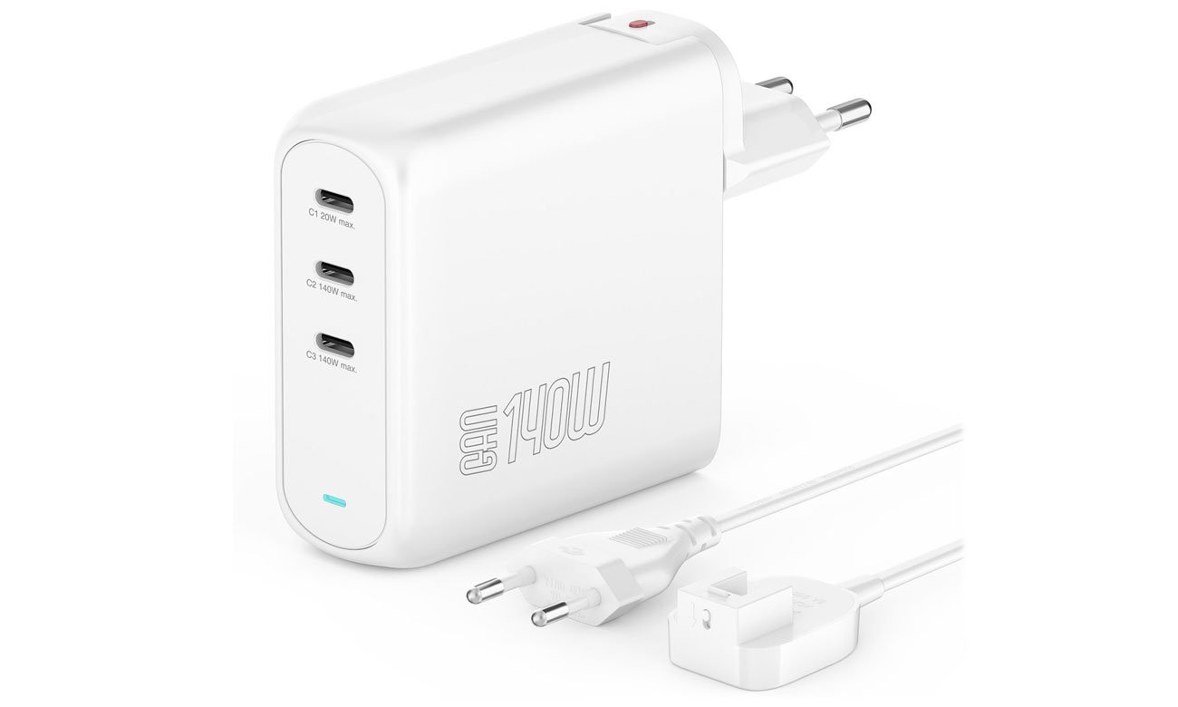 4Smarts Ładowarka sieciowa GaN Flex Pro 140W 3xUSB-C biały