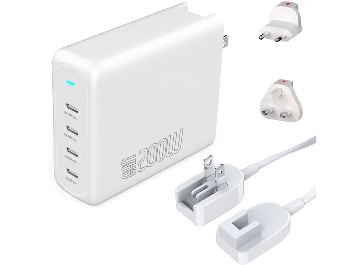 4Smarts Ładowarka sieciowa 200W GaN Flex Pro 4xUSB-C biała