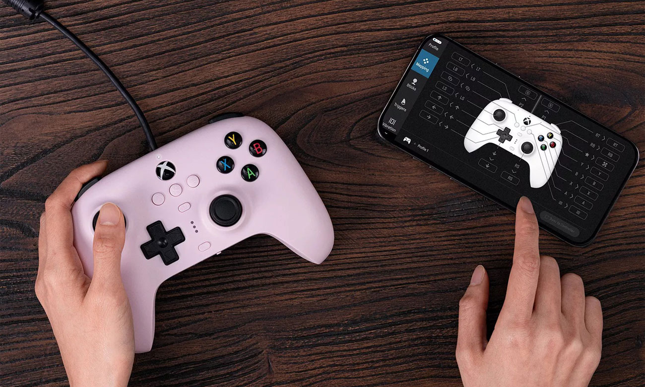 8BitDo Ultimate Wired Xbox Pad Pink Aplikacja