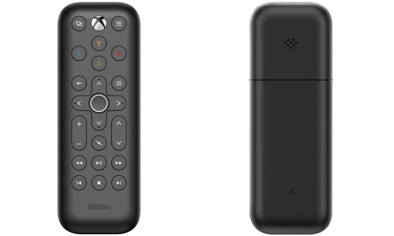 Pilot 8BitDo Xbox Media Remote do konsoli Xbox Czarny - Widok od przodu i od tyłu