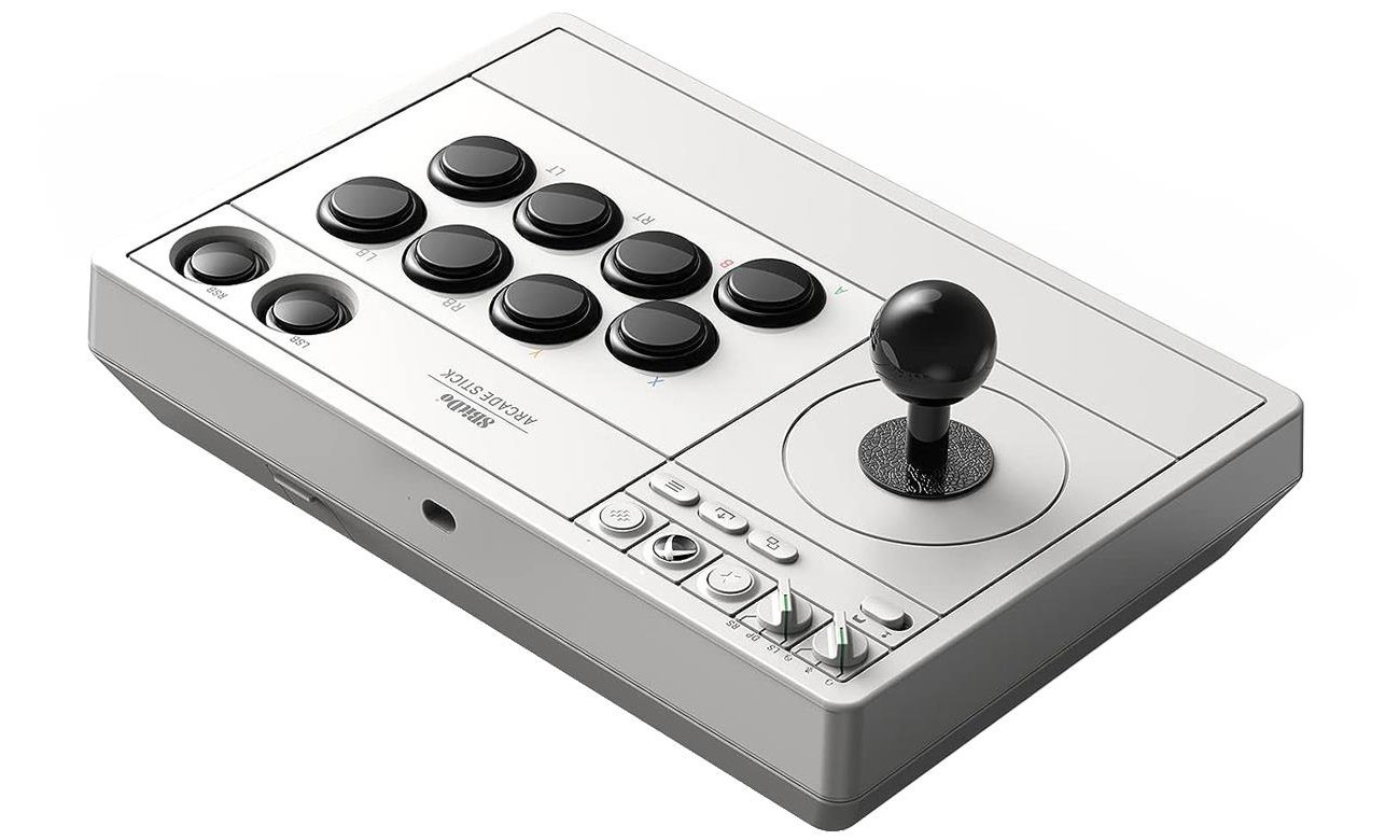 Kontroler 8BitDo Arcade Stick do Xbox / PC Biały - Widok od góry pod kątem