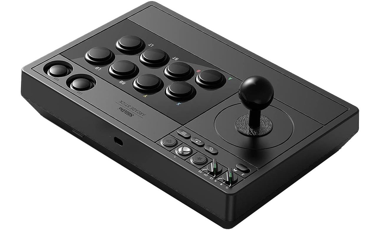 Kontroler 8BitDo Arcade Stick do Xbox / PC Czarny - Widok od góry pod kątem