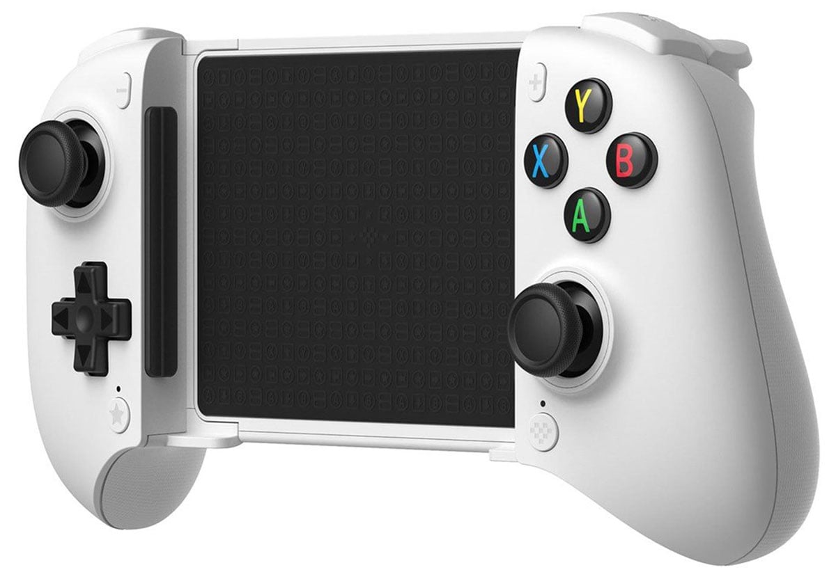 Kontroler 8BitDo Ultimate Mobile Gaming Controller White - Widok od przodu pod kątem