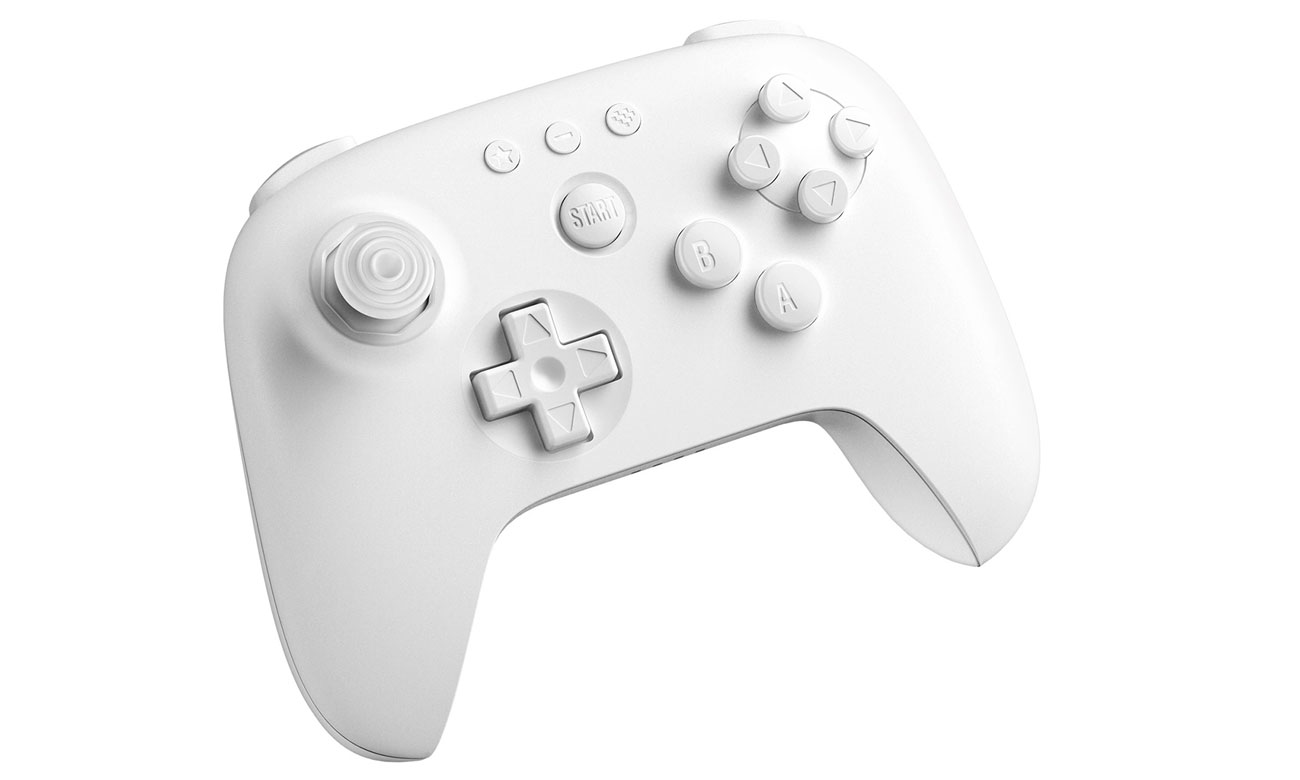 Kontroler 8BitDo 64 Bluetooth Controller Biały - Widok od przodu pod kątem