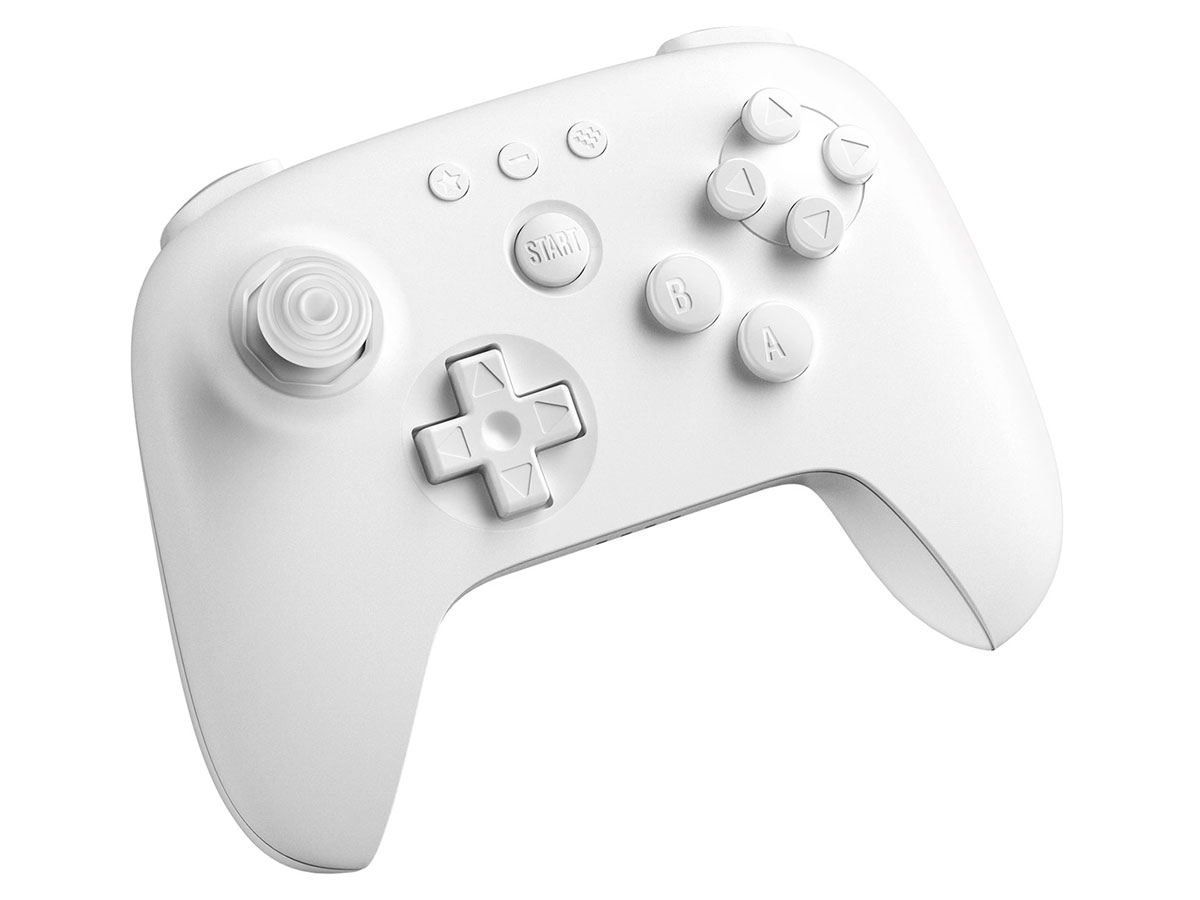 Kontroler 8BitDo 64 Bluetooth Controller Biały - Widok od przodu pod kątem