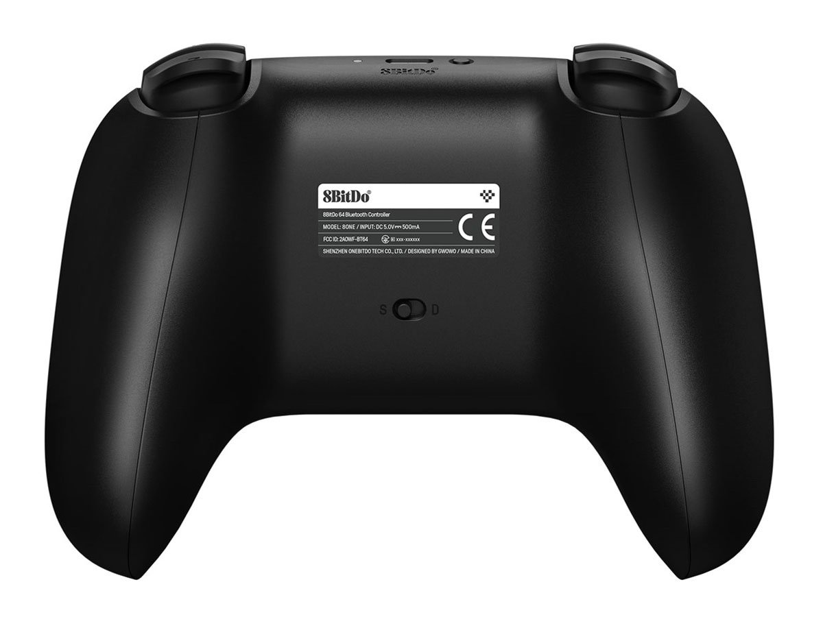 Kontroler 8BitDo 64 Bluetooth Controller Czarny - Widok od tyłu