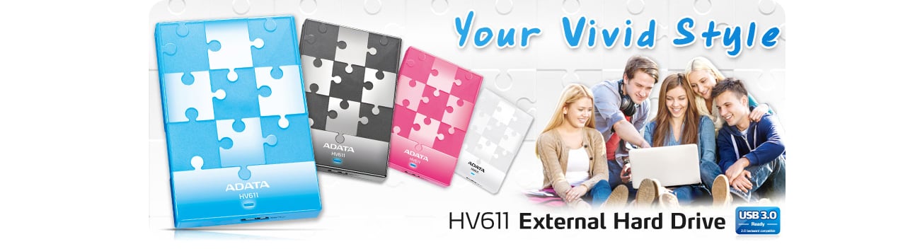 Dysk twardy zewnętrzny ADATA 1TB HV611 2.5'' USB 3.0 czarny