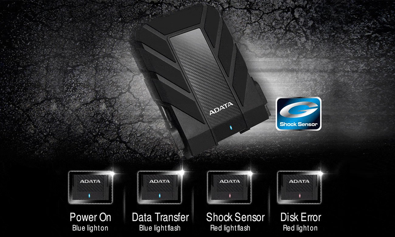 Adata HD710 Pro Technologia wykrywania wstrząsów Shock