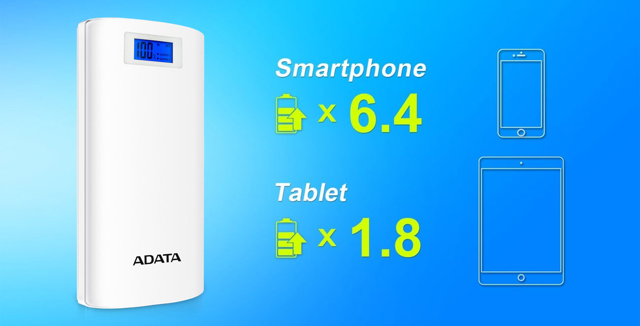 ADATA P20000D pojemność 20 000 mAh