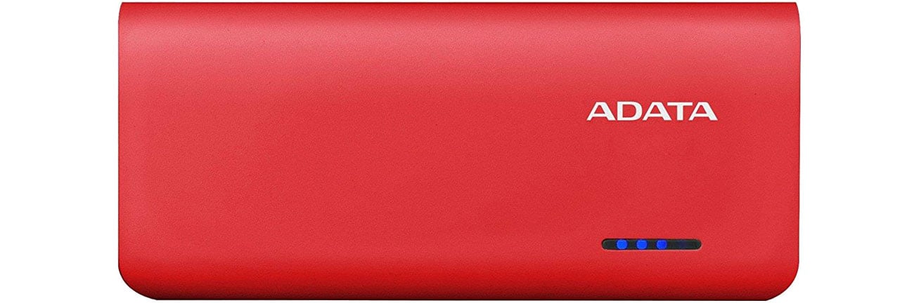 Power Bank ADATA PT100 Czerwony Obudowa, wskaźnik LED