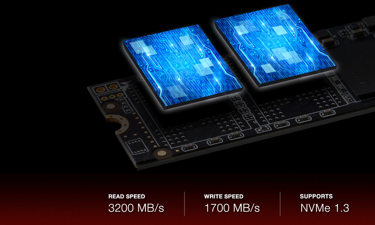 Dysk SSD XPG SX8200 PCIe Gen3x4 M.2 2280 Przekroczenie bariery szybkości