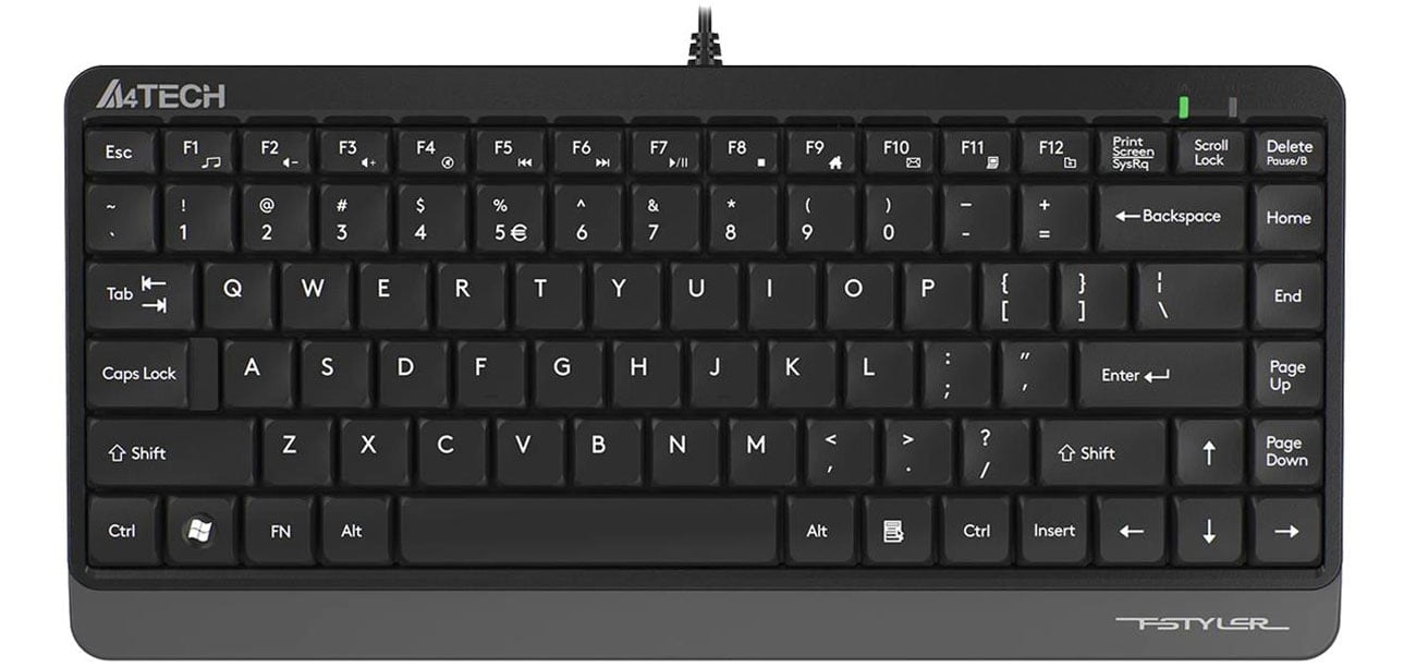 A4Tech FK11 Grey widok z góry pod kątem
