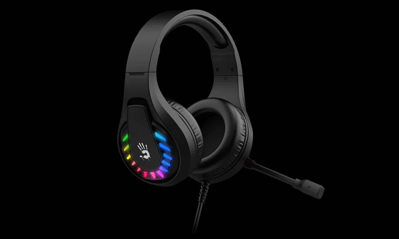Zestaw słuchawkowy A4Tech Bloody G230 7.1 Black USB - Widok od przodu pod kątem
