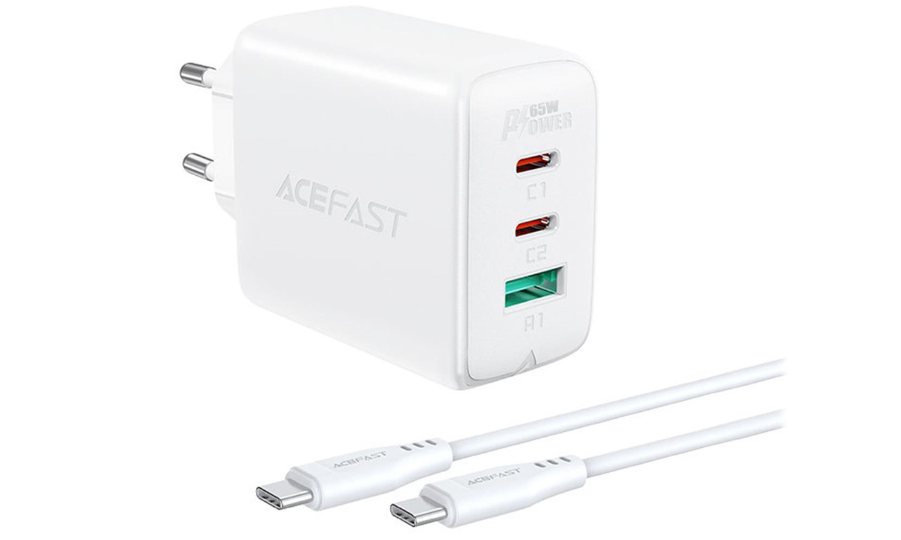 Ładowarka sieciowa ACEFAST 2 x USB C, USB 65W