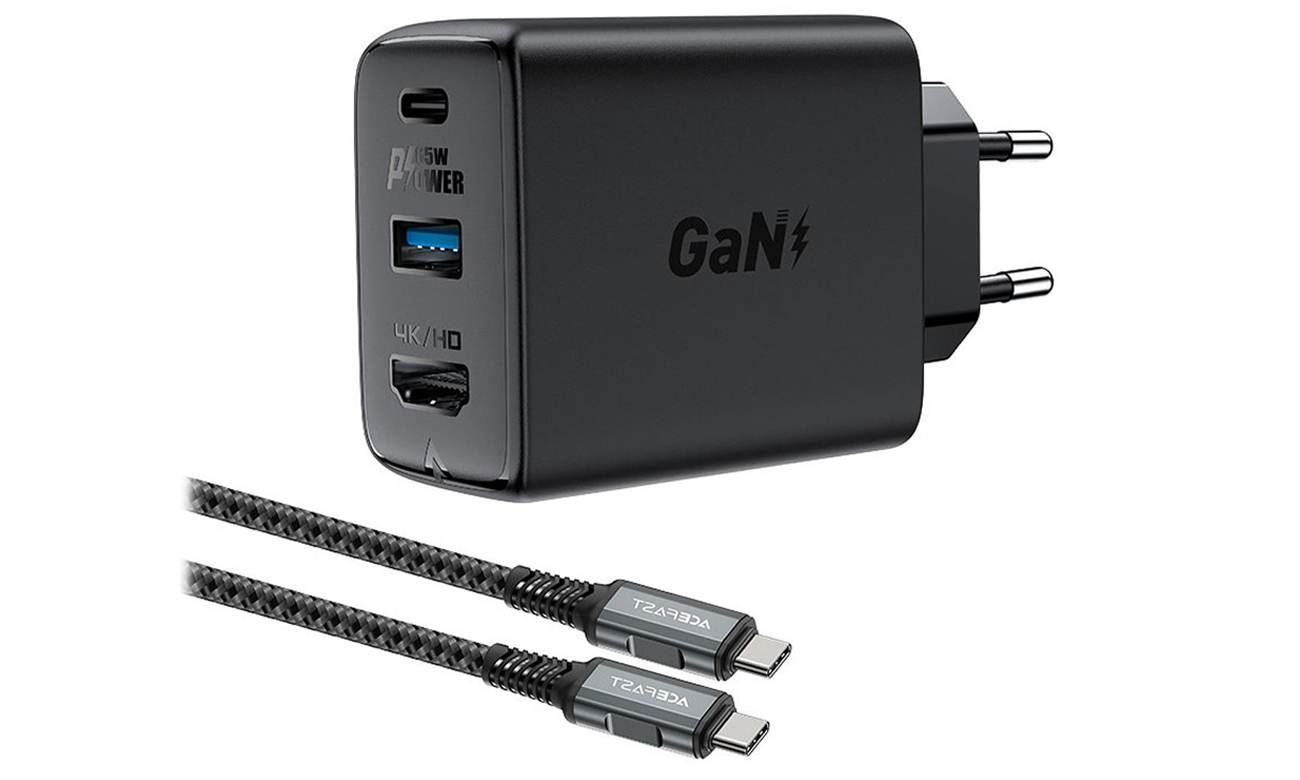 Ładowarka ACEFAST GaN USB-C,USB , adapter HDMI 4K 60Hz
