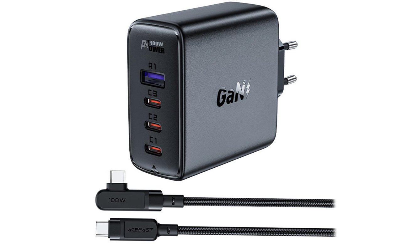 Ładowarka sieciowa ACEFAST 3 x USB-C , USB GaN 100W
