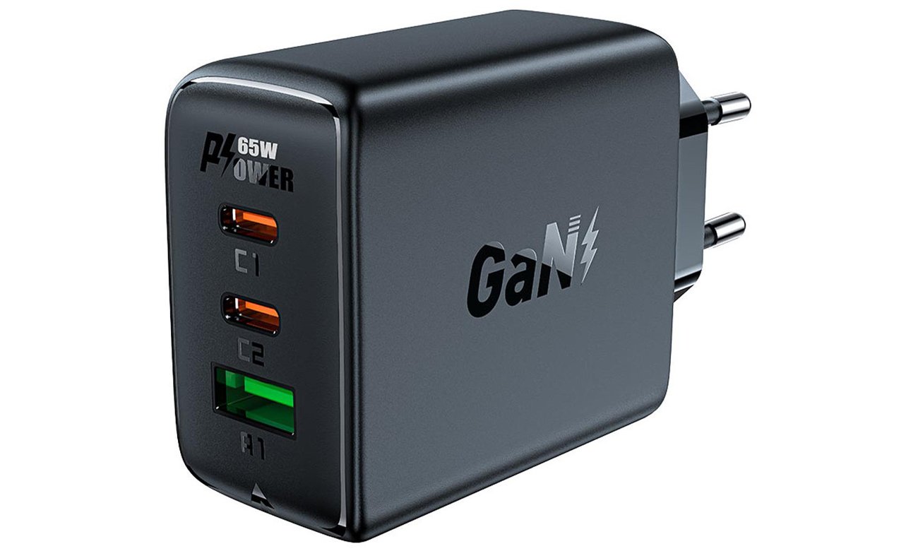 Ładowarka sieciowa ACEFAST 2 x USB , USB GaN 65W