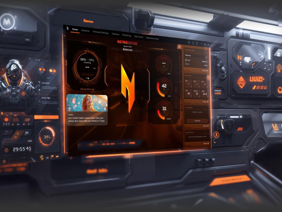 Acer Nitro V oprogramowanie acer sense