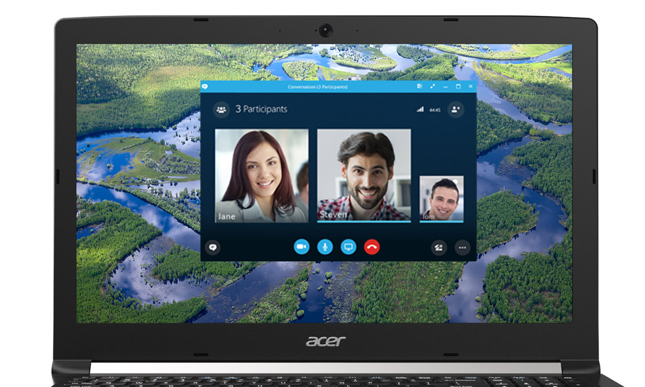 Acer Aspire 5 Kamera HD oraz dwa mikrofony, Certyfikat Skype for Business
