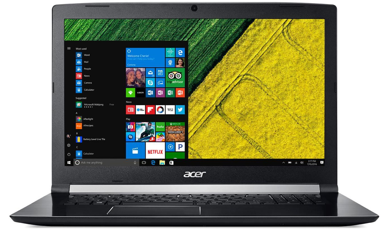 Acer Aspire 7 układ graficzny GTX 1050ti