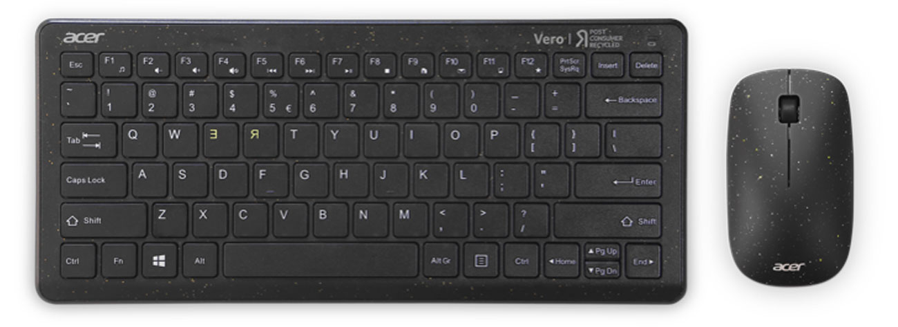Klawiatura i mysz Acer Vero Combo set widok ogólny