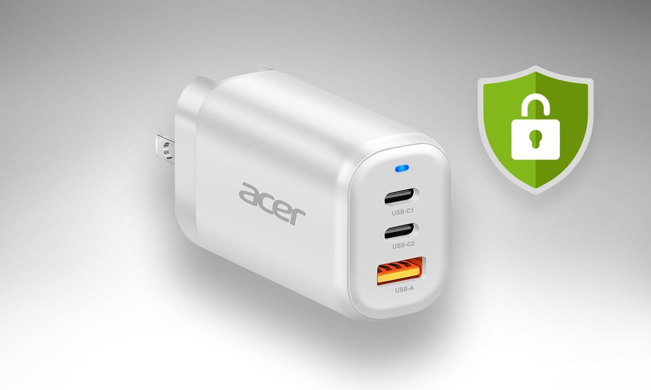 Acer GaN 65W bezpieczeństwo