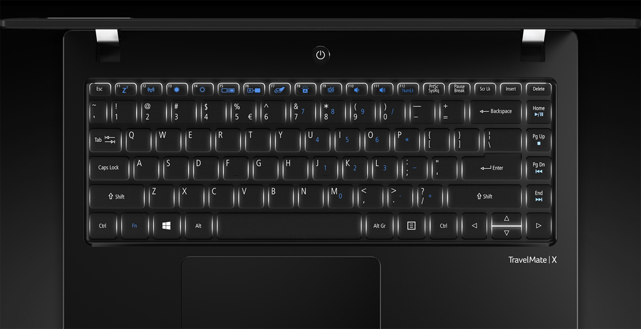 Acer TravelMate X3 podświetlana klawiatura