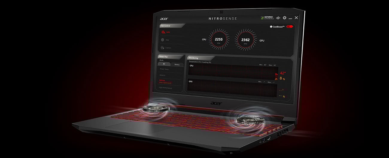 Laptop gamingowy Acer Nitro 5 chłodzenie