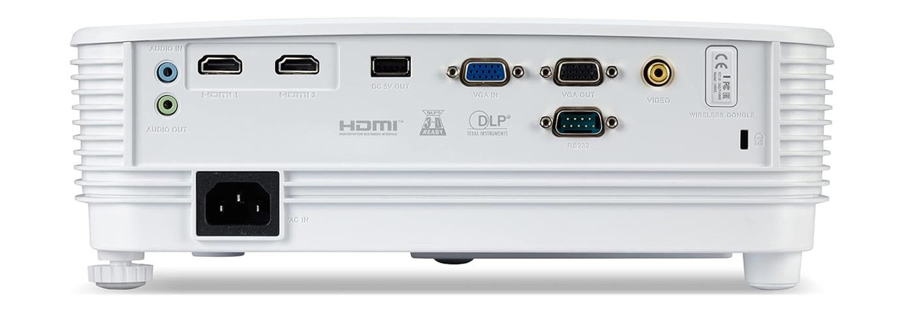 Acer P1157i widok z tyłu, porty