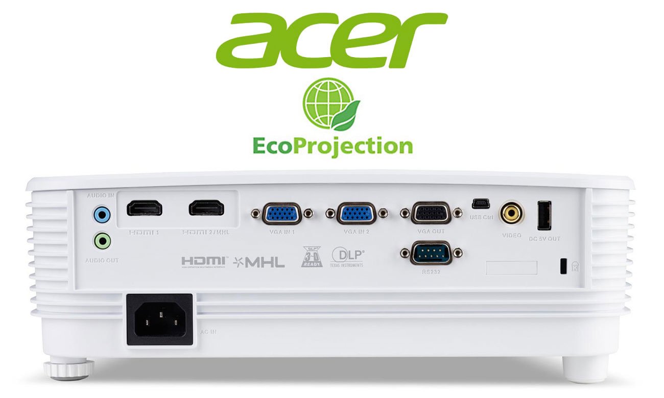 Acer P1250B DLP Niski wpływ na środowisko