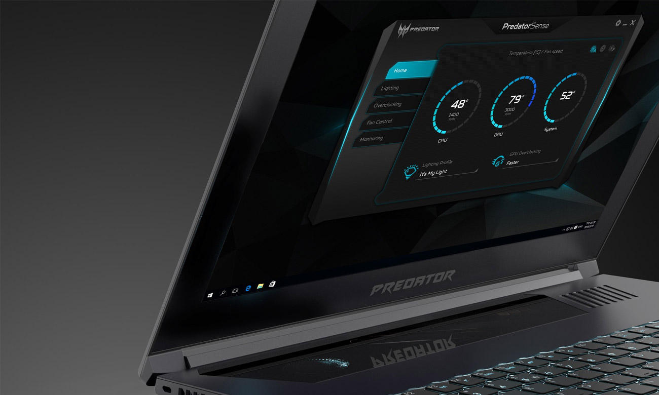 Acer Predator Triton 700 oprogramowanie predatorSense