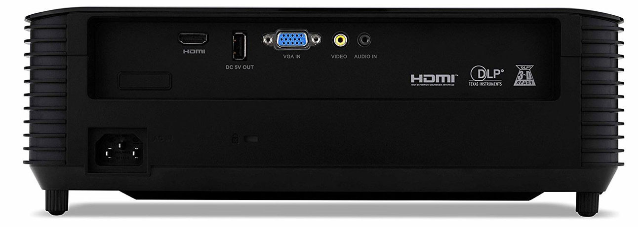 ACER X138WH DLP widok z tylu porty