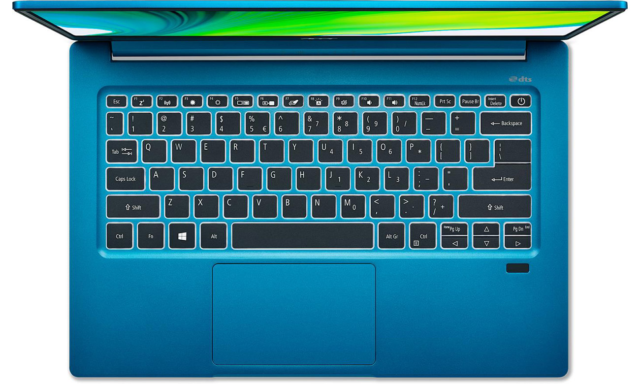 Czytnik linii papilarnych oraz podświetlana klawiatura w Acer Swift 3