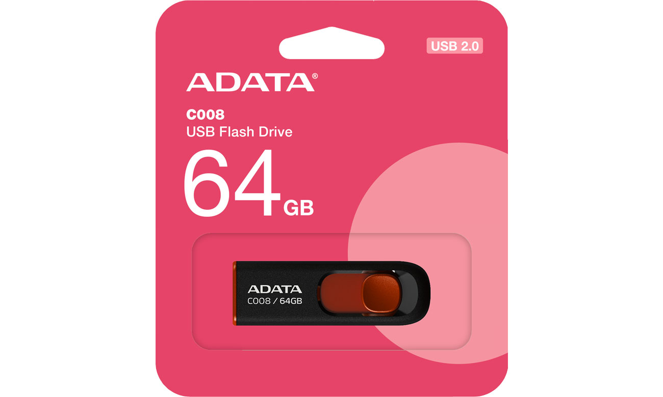 Pendrive ADATA 64 GB DashDrive Classic C008 czarno-czerwony USB 2.0