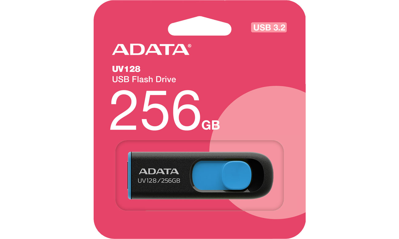 Pendrive ADATA 256 GB DashDrive UV128 czarno-niebieski USB 3.1