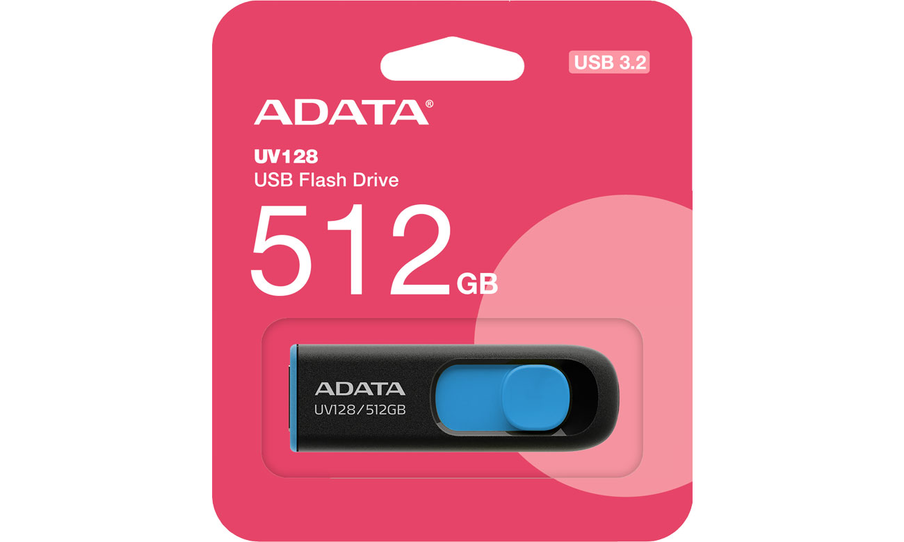 Pendrive ADATA 512 GB DashDrive UV128 czarno-niebieski USB 3.1