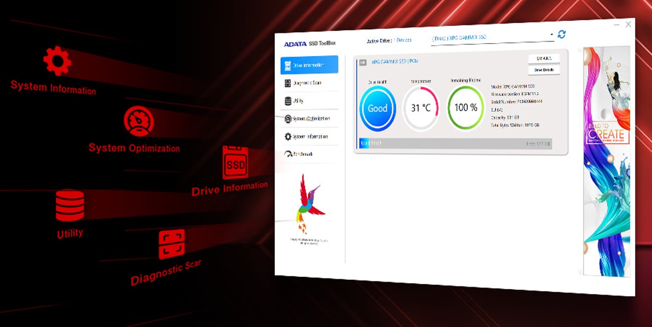 SSD M.2 ADATA XPG GAMMIX S55 - програмне забезпечення SSD ToolBox