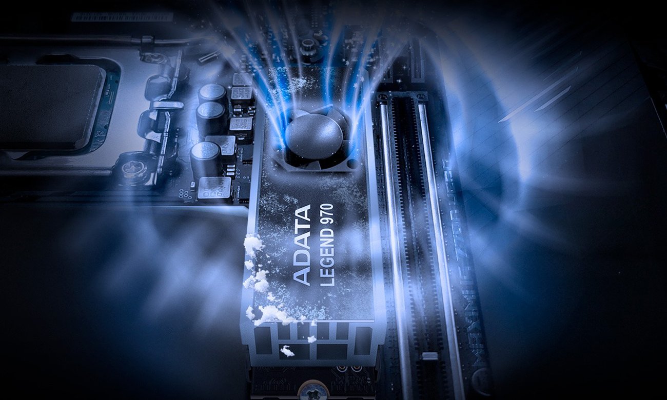Dysk SSD M.2 ADATA LEGEND 970 PCIe Gen5 NVMe - Mechanizm aktywnego odprowadzania ciepła