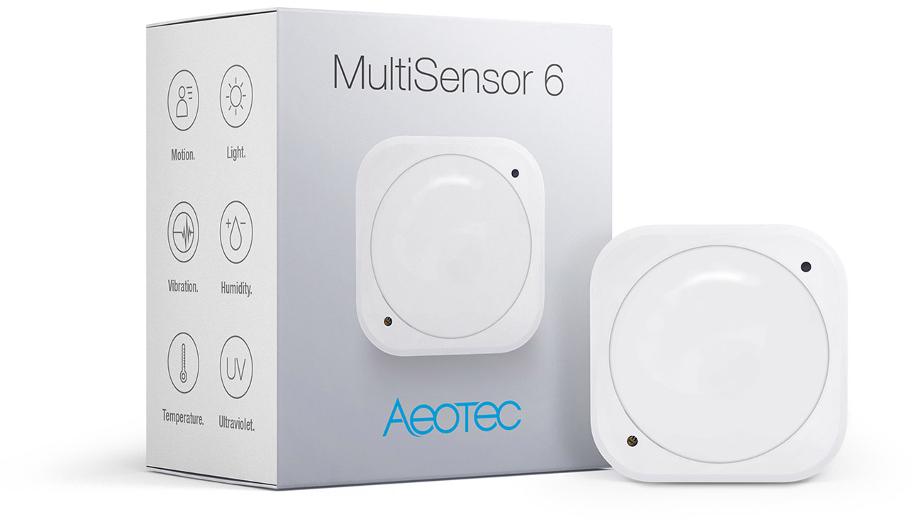 Inteligentny sterownik Aeotec MultiSensor 7 - Urządzenie z opakowaniem