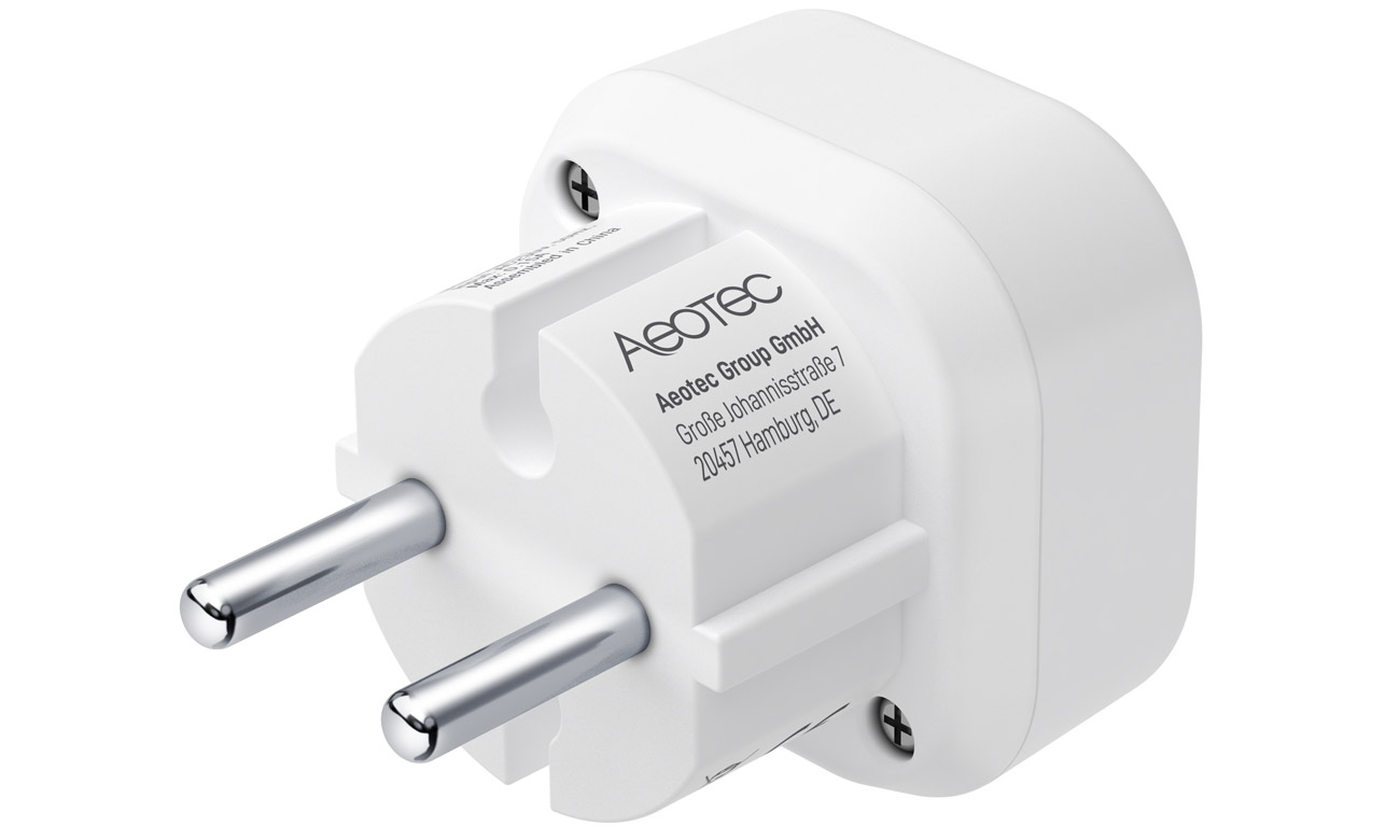 Przedłużacz zasięgu Aeotec Range Extender 7 (Type F) - Widok wtyczki, pod kątem na płasko