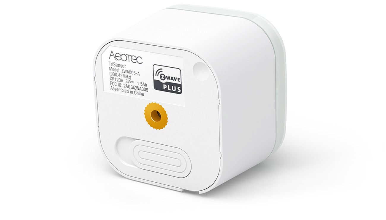 Czujnik wielofunkcyjny Aeotec TriSensor - Widok od dołu pod kątem